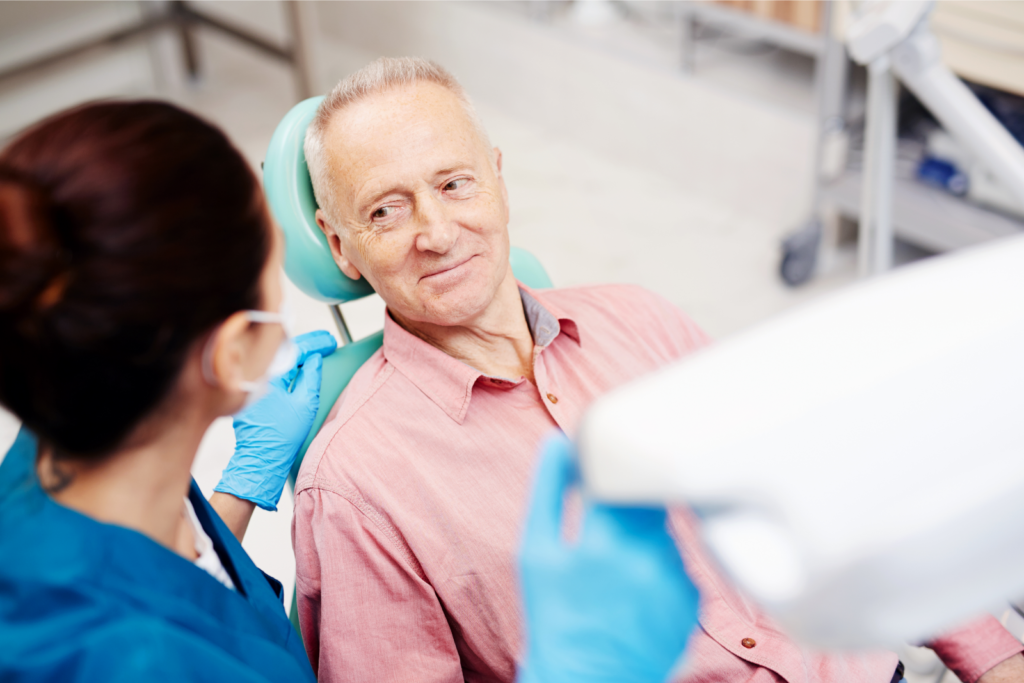 patient getting advice from dentist